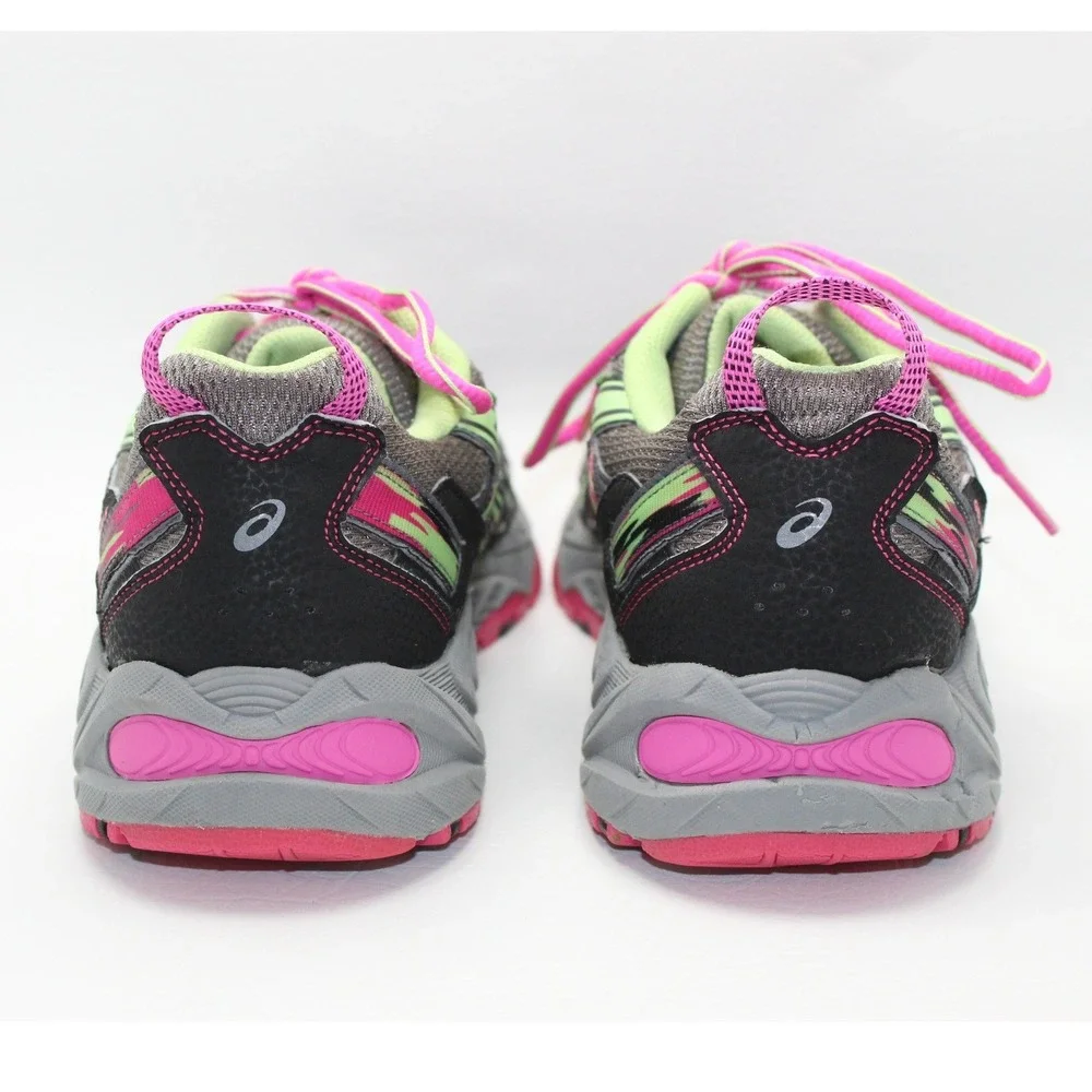 ASICS Gel-Venture 5 Womens Grey Neon Green Pink Trail Running Shoes T5N8N 11